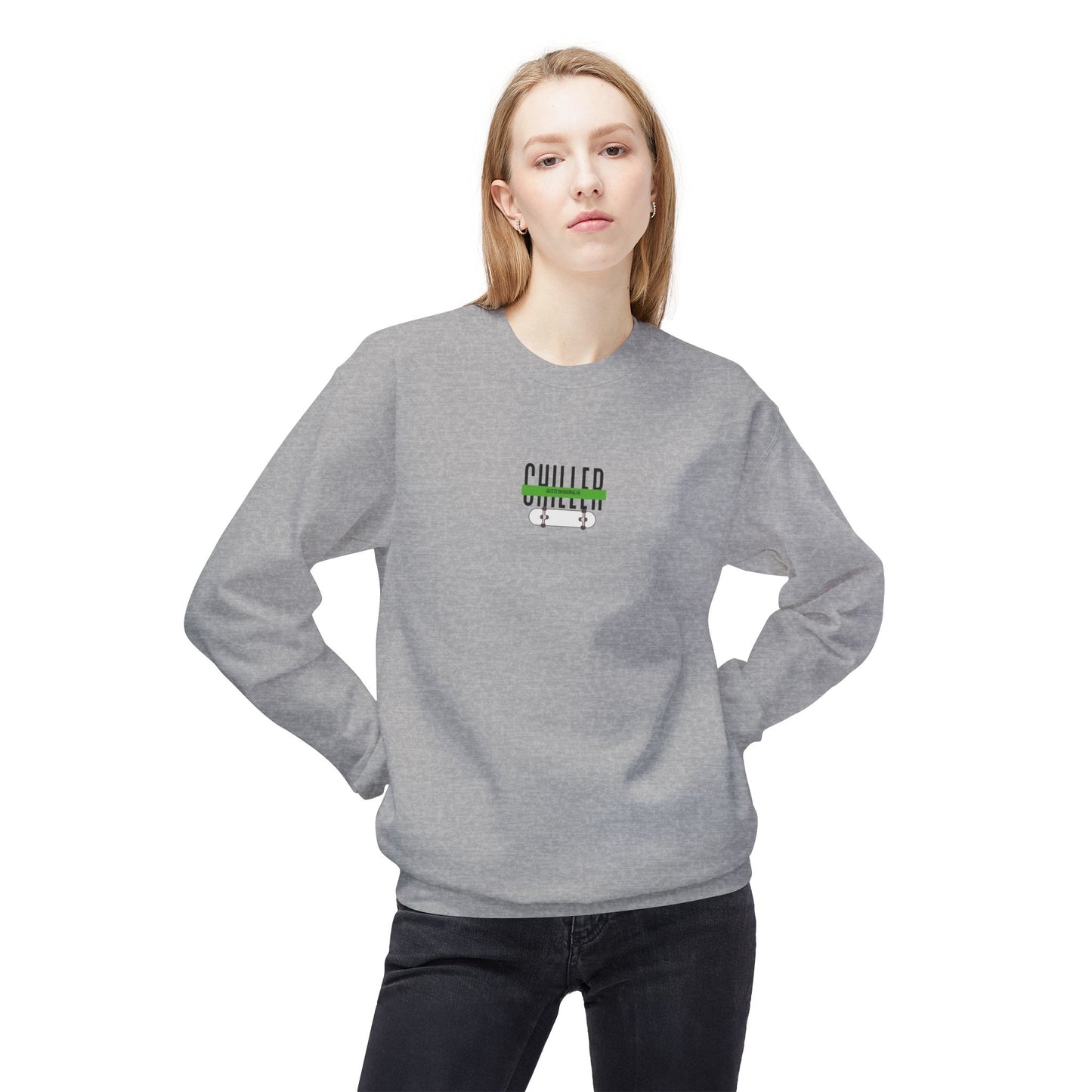 Mental Health Green Stripe Fleece Crewneck