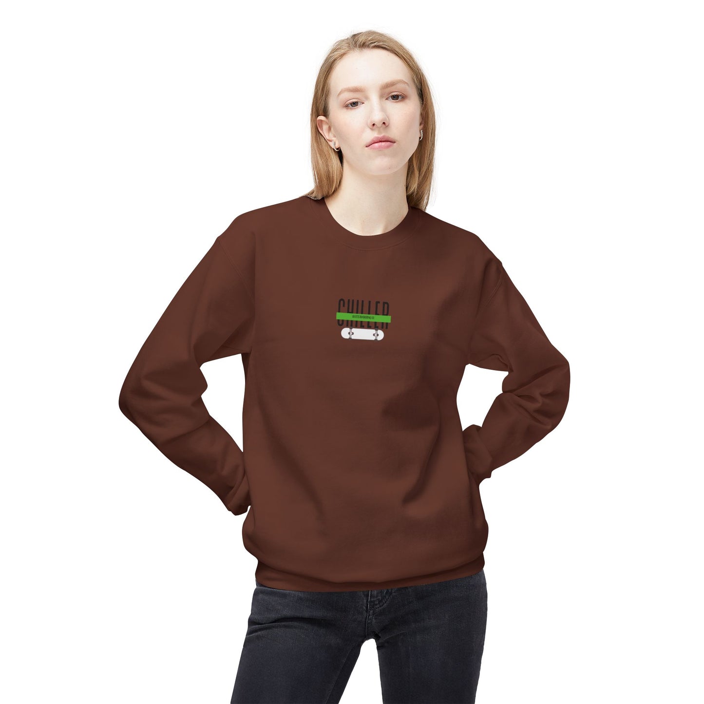 Mental Health Green Stripe Fleece Crewneck